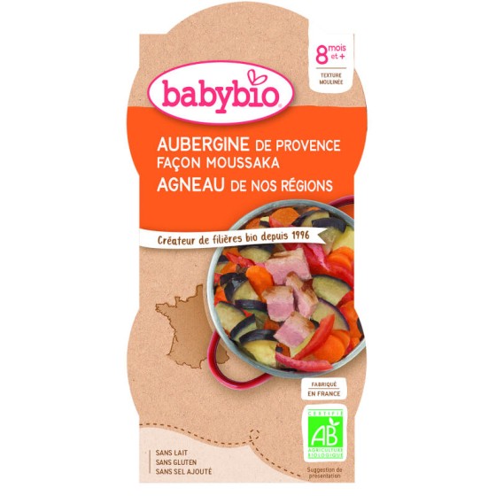 Bol Aubergine Moussaka Agneau 2x200g - BABYBIO